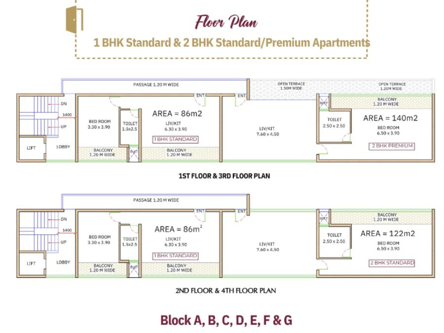 velvet vista-1bhk & 2bhk-floor plan